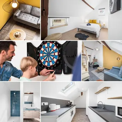 Cuisine ou kitchenette dans l'établissement Le Duplex Moutarde, prox centre et Gare, 50m2, climatisation
