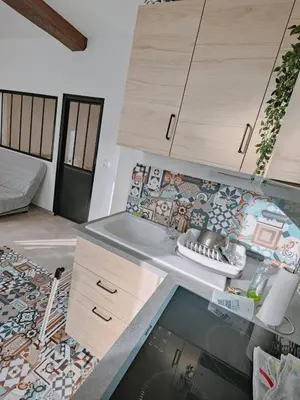 Cuisine ou kitchenette dans l'établissement Maisonnette - Charme Cœur de Vigne