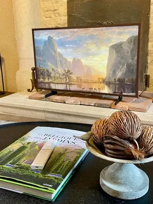 Télévision ou salle de divertissement dans l'établissement Gîte d'exception - Manoir de Sacquenay