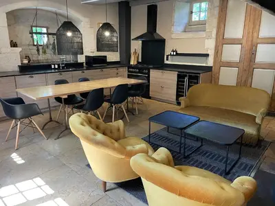 Cuisine ou kitchenette dans l'établissement Gîte d'exception - Manoir de Sacquenay