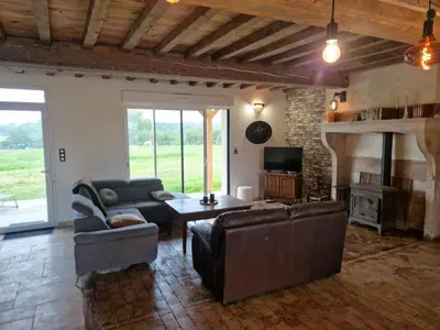 Coin salon dans l'établissement Gite ferme du meix guillot