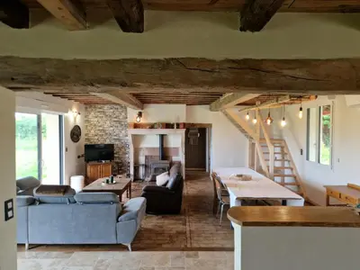 Coin salon dans l'établissement Gite ferme du meix guillot