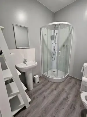 Salle de bains dans l'établissement Appartement Saint-Vallier 71