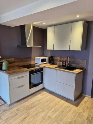 Cuisine ou kitchenette dans l'établissement Maisonnette de la Butte de Thil
