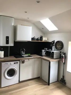 Cuisine ou kitchenette dans l'établissement Agréable T2 au centre de Dijon