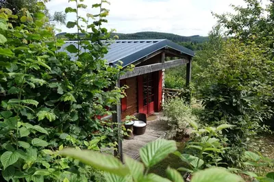 Jardin de l'établissement CHALET DES CHEVREUILS -les chalets de Montsermage