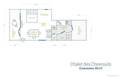 Plan de l'établissement CHALET DES CHEVREUILS -les chalets de Montsermage