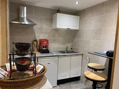 Cuisine ou kitchenette dans l'établissement Studio à 15mn de Beaune