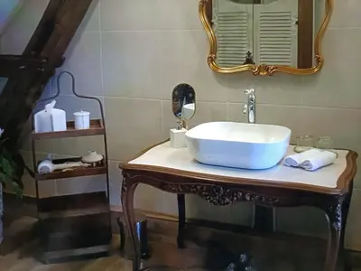 Salle de bains dans l'établissement Au cœur des prés