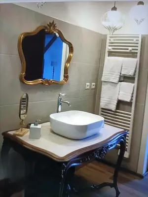 Salle de bains dans l'établissement Au cœur des prés