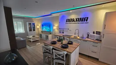 Cuisine ou kitchenette dans l'établissement ARKANA, appartement avec 2 places de parking