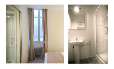 Salle de bains dans l'établissement Gites du Beffroi