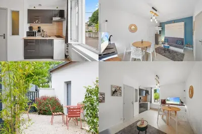 Cuisine ou kitchenette dans l'établissement COCON BLEU #Confort # Calme #centre ville #parking facile
