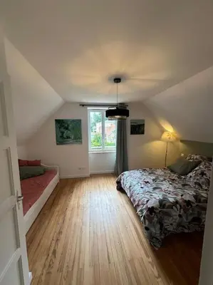 Un ou plusieurs lits dans un hébergement de l'établissement maison en ville Karine et Flavie