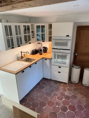 Cuisine ou kitchenette dans l'établissement Gîte bourguignon premium