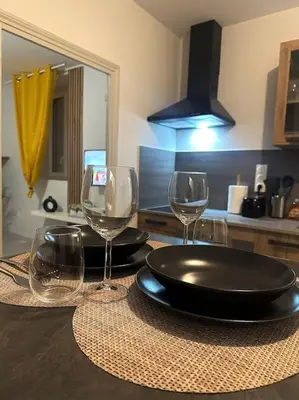 Cuisine ou kitchenette dans l'établissement Loco Parc Duplex