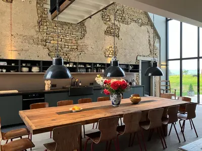 Cuisine ou kitchenette dans l'établissement Les Fromentaux