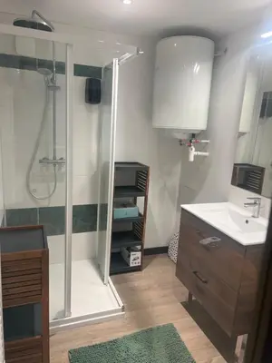 Salle de bains dans l'établissement Harmonie Chalain Appartements