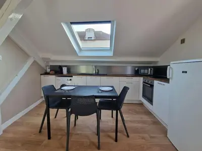 Cuisine ou kitchenette dans l'établissement Appartement T2 Le central