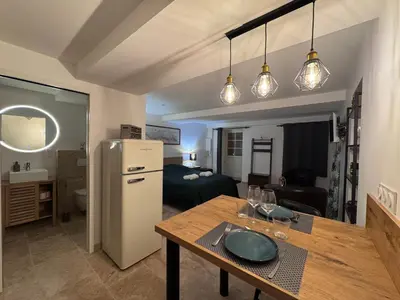 Cuisine ou kitchenette dans l'établissement Escapade à Pommard