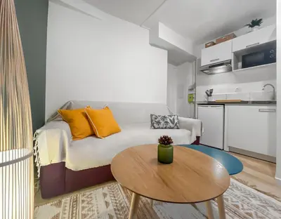 Cuisine ou kitchenette dans l'établissement Cosy et fonctionnel, à quelques minutes du centre