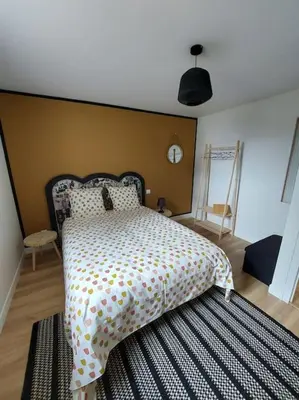 Un ou plusieurs lits dans un hébergement de l'établissement Appartement neuf, Rez de jardin, 30m2 lumineux