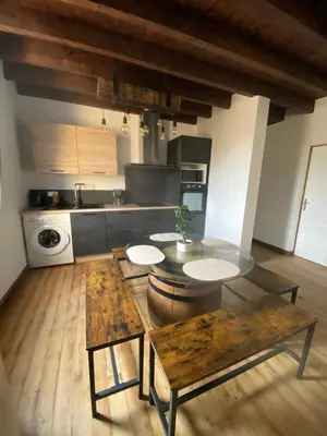 Cuisine ou kitchenette dans l'établissement Les Pichies, T3 Django, Digoin