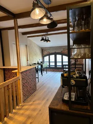 Cuisine ou kitchenette dans l'établissement La Tannerie des Spaens