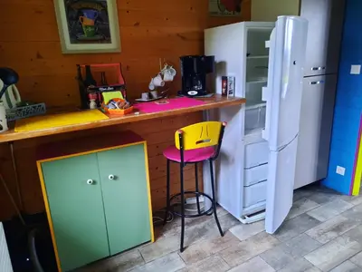 Cuisine ou kitchenette dans l'établissement La halte des voyageurs
