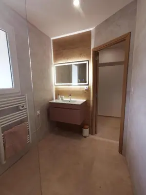 Salle de bains dans l'établissement Magnifique duplex neuf parking et terrasse
