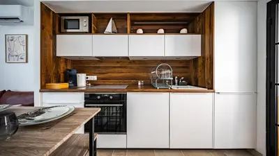 Cuisine ou kitchenette dans l'établissement Le loft sur rivière