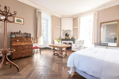 Un ou plusieurs lits dans un hébergement de l'établissement Château de Salornay