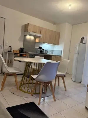 Cuisine ou kitchenette dans l'établissement Appartement au calme proche du PAL