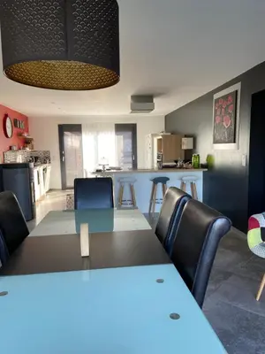 Cuisine ou kitchenette dans l'établissement Ferme