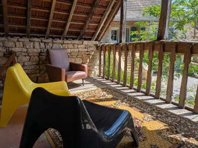 Balcon ou terrasse dans l'établissement Chez Max et Juliette - Charmante maison familiale en bordure de forêt
