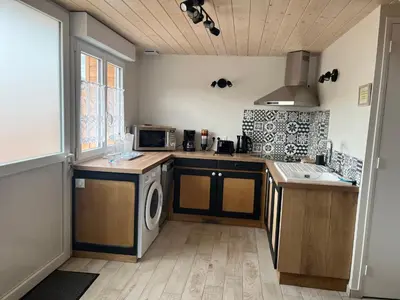 Cuisine ou kitchenette dans l'établissement Gîte Lucanna