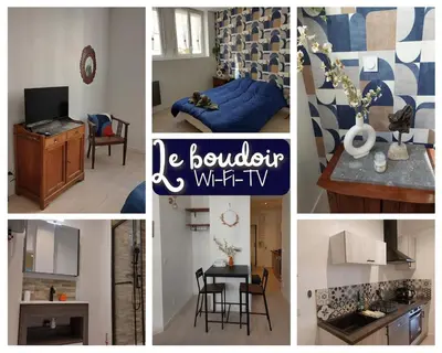 Cuisine ou kitchenette dans l'établissement Le boudoir - Wi-Fi - TV