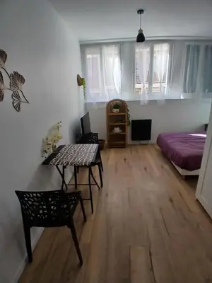 Un ou plusieurs lits dans un hébergement de l'établissement Comfortable studio pour 2 personnes