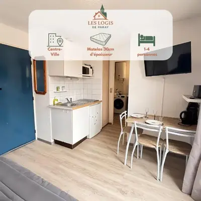 T2 23m2 Confort calme Centre ville Paray app 408