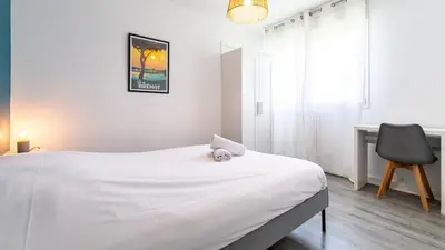 Un ou plusieurs lits dans un hébergement de l'établissement Lumina - Spacieux & comfortable