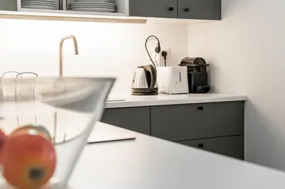 Cuisine ou kitchenette dans l'établissement Le Téméraire