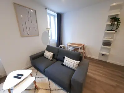 Coin salon dans l'établissement Le Foch - Apt 4 Personnes, 1 ch, Proche Gare