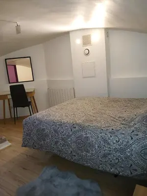 Un ou plusieurs lits dans un hébergement de l'établissement Appartement plein pied