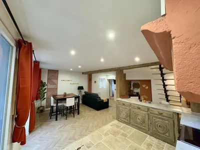 Cuisine ou kitchenette dans l'établissement Le Domus Pesmois