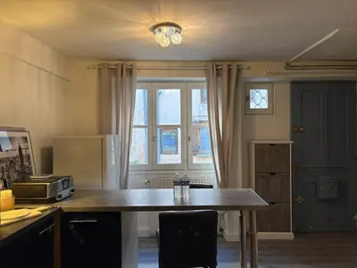 Cuisine ou kitchenette dans l'établissement Maison Beauté