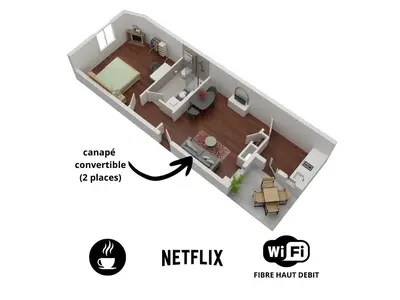 Plan de l'établissement Appartement cosy avec terrasse, accès gare Dijon à pied