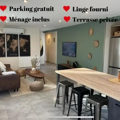 Maison calme avec terrasse-garage centre ville D