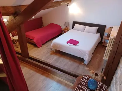 Un ou plusieurs lits dans un hébergement de l'établissement Chambre au calme - Université