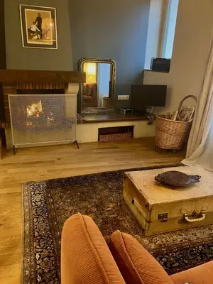 Télévision ou salle de divertissement dans l'établissement Maison d'Alice - Centre-ville de Cluny avec parking