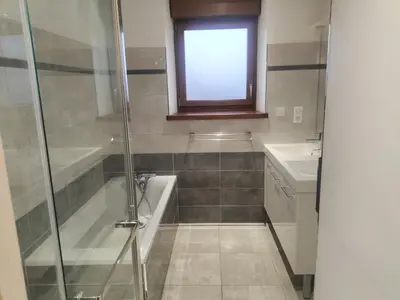 Salle de bains dans l'établissement La petite favière